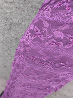 Elegant Purple V-Neck Lace Long Formal Prom Dress