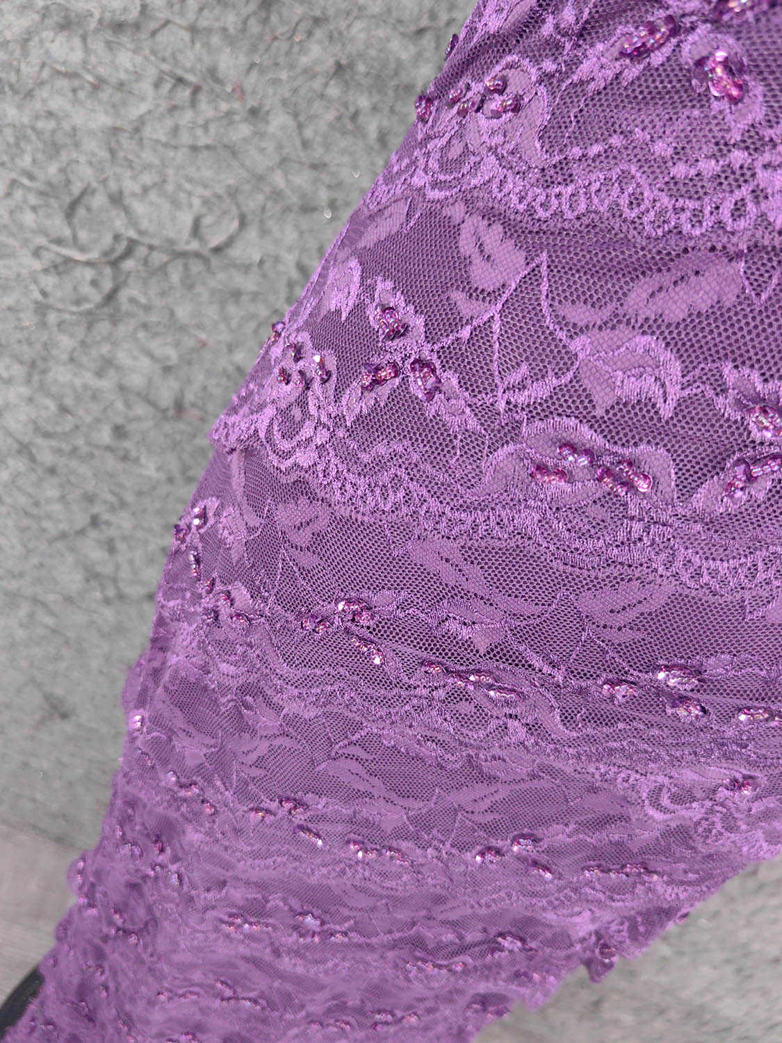 Elegant Purple V-Neck Lace Long Formal Prom Dress