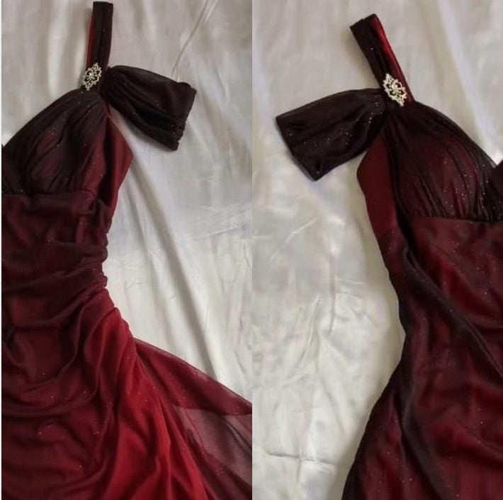 Affordable Prom Dress Under $160’œElegant Purple Glitter Ruffled Chiffon Prom Dress