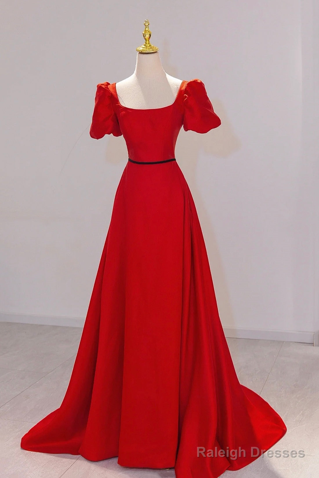 Elegant Satin Long Prom Dress, Simple A-Line Red Evening Party Dress Main image