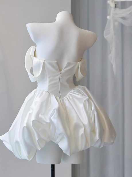 Elegant Satin One Shoulder Short Birthday Dresses Homecoming Dresses