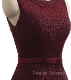 Elegant Scoop Sleeveless Tulle Mermaid Appliques Sequins Zipper Prom Dresses