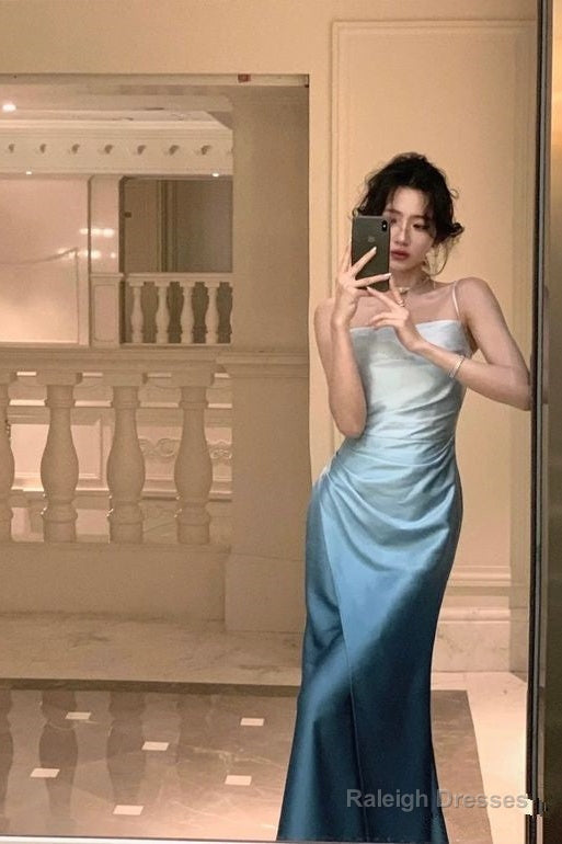 Elegant Sheath Straps Blue Prom Dresses Formal Dress Secondary image