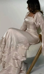 Elegant Sheath Straps Long Prom Dresses