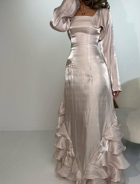 Elegant Sheath Straps Long Prom Dresses