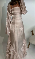 Elegant Sheath Straps Long Prom Dresses
