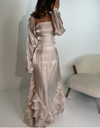 Elegant Sheath Straps Long Prom Dresses