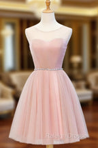 Elegant Short Pink Tulle Prom Dress Short Pink Tulle Prom Homecoming Dress