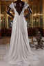 Elegant Short Sleeve A Line Lace Wedding Dresses