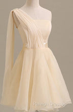 Elegant Short Tulle A Line Dresses One Shoulder Homecoming Dresses