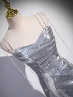 Elegant Silver Sequin Mermiad Prom Dress Long Evening Dress