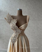 Elegant Sleeveless A-line Prom Dresses Long With Split