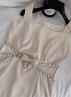 Elegant Square Neck Sleeveless Hollow Diamond Birthday Short Skirt Homecoming Dress