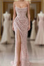 Elegant Strapless Mermaid Sequins Prom Dresses Birthday Outfits