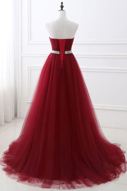 Elegant Strapless Sweetheart Tulle Ball Gown Formal Prom Dress Long Secondary image