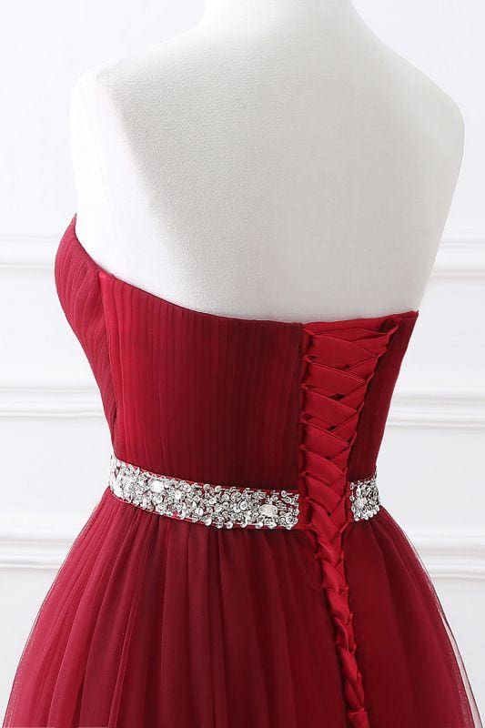 Elegant Strapless Sweetheart Tulle Ball Gown Formal Prom Dress Long