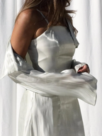Elegant Straps Pleated Ruffles Prom Dresses Long Prom Gowns