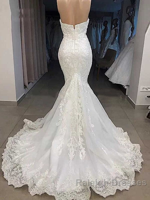 Elegant Sweetheart Short Sleeves Lace Mermaid Wedding Dresses Secondary image