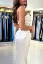 Elegant Sweetheart Sleeveless Prom Dresses Front Split Long