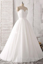 Elegant Thin Shoulder Straps Sweet Floor Mopping White Satin And Floor Length Wedding Dress