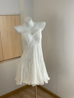 Elegant Tube Top White Lace Splicing Mesh A-Line 17Th Birthday Homecoming Dress