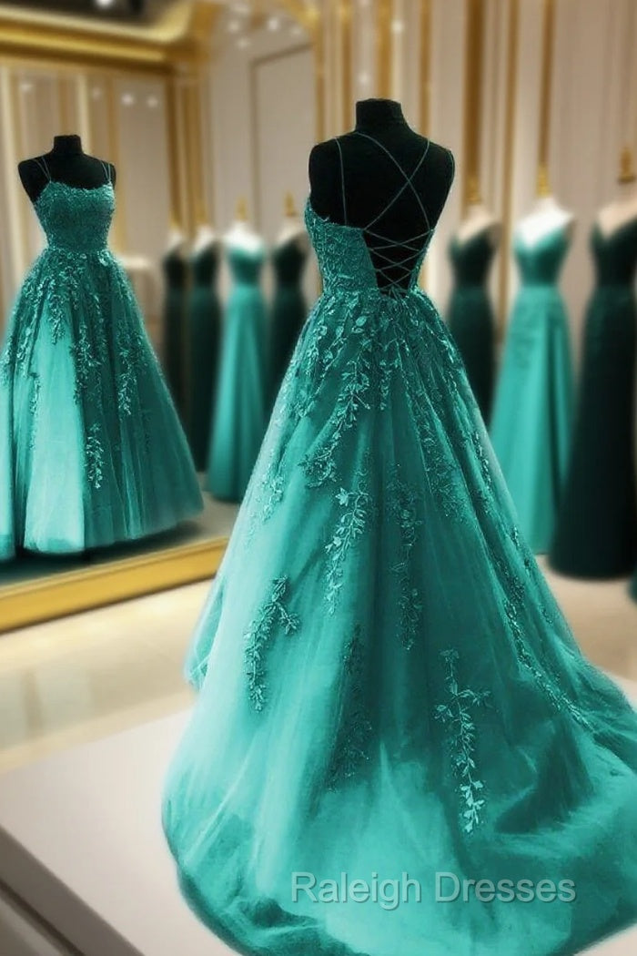 Elegant Tulle And Lace Prom Dresses With Appliques Main image