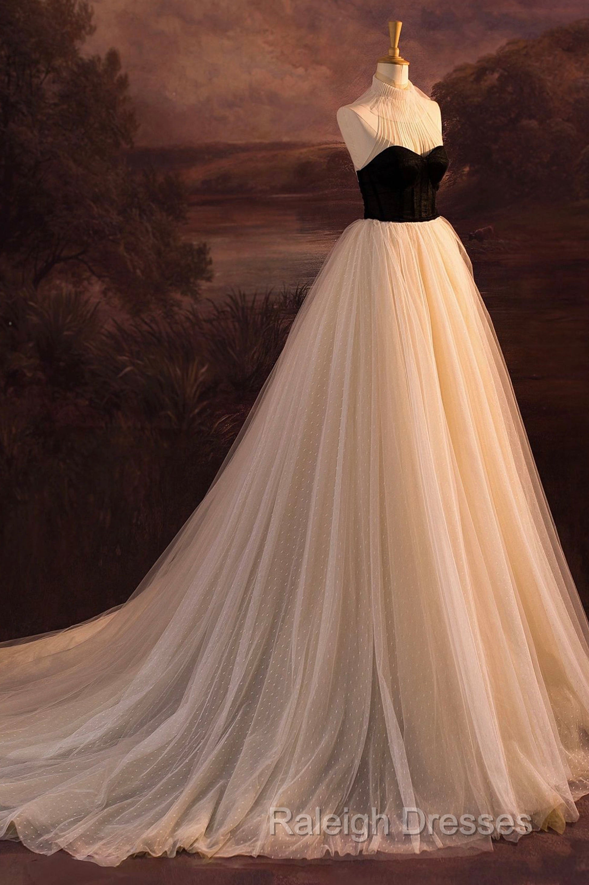 Elegant Tulle Long A-Line Prom Dress, Beautiful Evening Party Dress