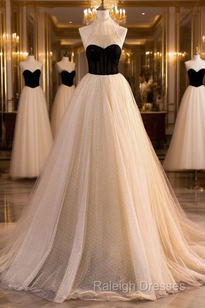 Elegant Tulle Long A-Line Prom Dress, Beautiful Evening Party Dress