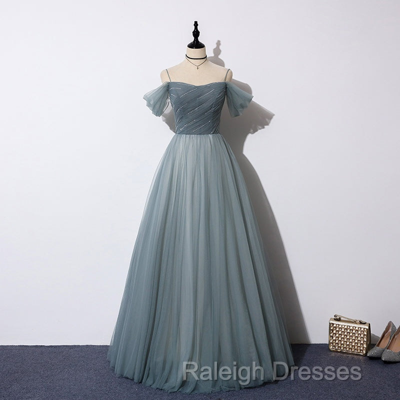 Elegant Tulle Long A Line Prom Dress, Evening Dress