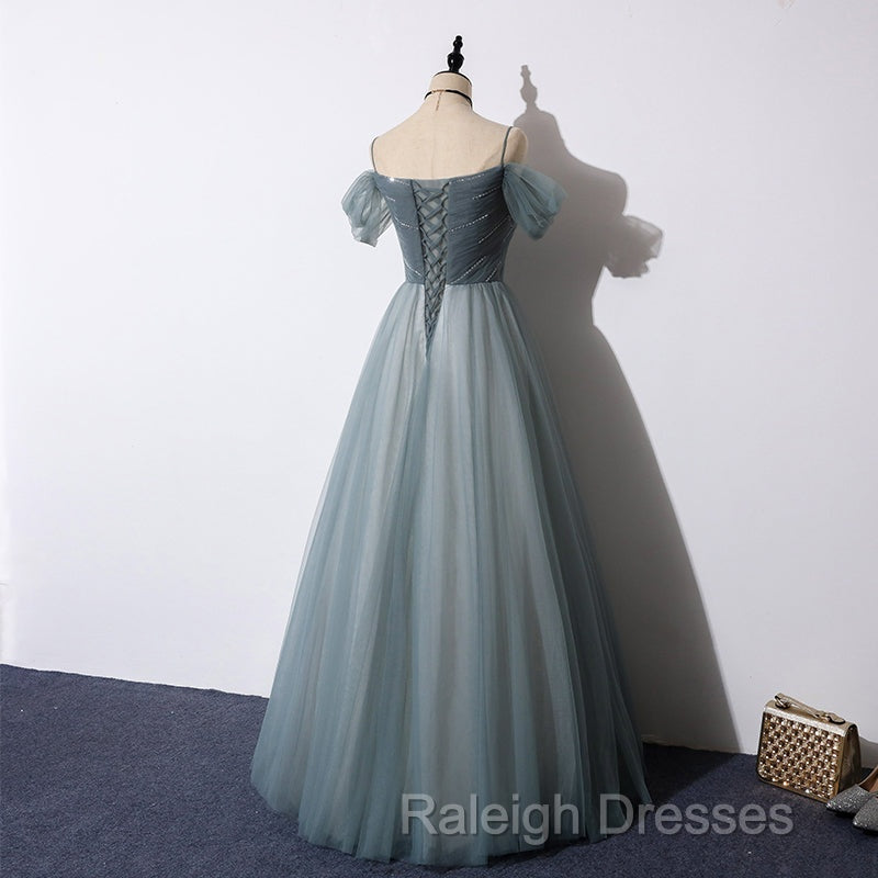 Elegant Tulle Long A Line Prom Dress, Evening Dress