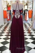 Elegant V Neck Open Back Burgundy Prom Dress Open Back Burgundy Prom Dress Long Burgundy Prom Dress
