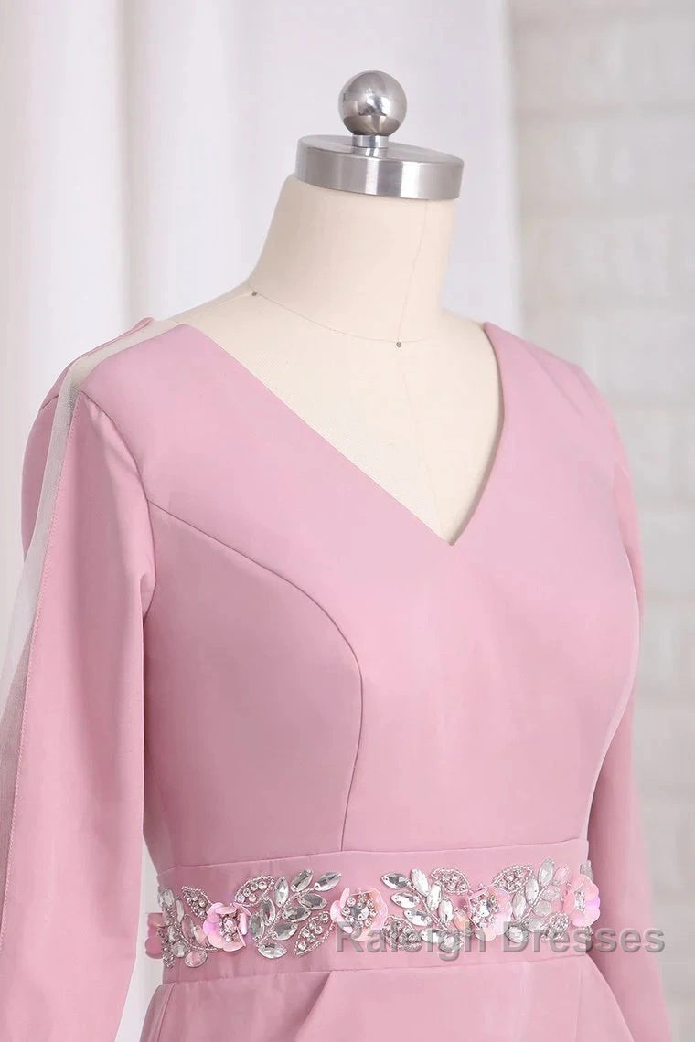 Elegant V-Neck Satin Backless Set With Beaded Bride Mother Of The Bride