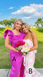 Pink And White Strapless Mermaid Long Prom Dresses