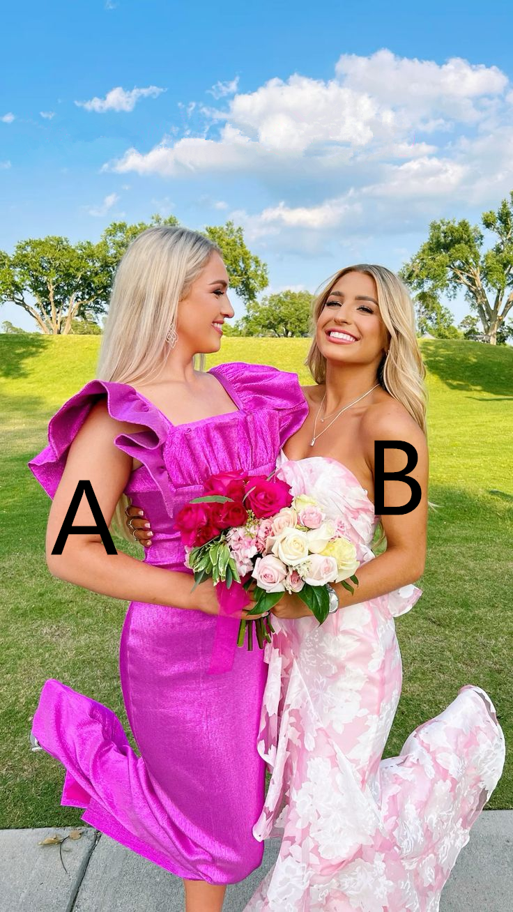 Pink And White Strapless Mermaid Long Prom Dresses