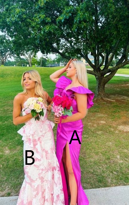 Pink And White Strapless Mermaid Long Prom Dresses