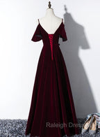 Elegant Velvet Long Bridesmaid Dress , Charming Prom Gown