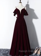 Elegant Velvet Long Bridesmaid Dress , Charming Prom Gown