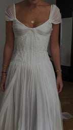 Elegant White A-Line Bride Gown Enchanted Chiffon Luxury Wedding Dresses