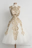Elegant White Homecoming Dress Knee-Length With Lace