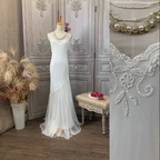 Elegant White Mermaid Sleeveless Beaded Chiffon Long Formal Prom Dress