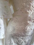 Elegant White Mermaid Strapless Off-The-Shoulder Lace Long Formal Prom Dress