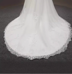 Elegant White Mermaid Sweetheart Neck Lace Train Wedding Dress