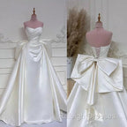 Elegant White Wedding Dresses With Train Mermaid Bridal Gown