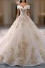 Embroidered Off-The-Shoulder Wedding Dress