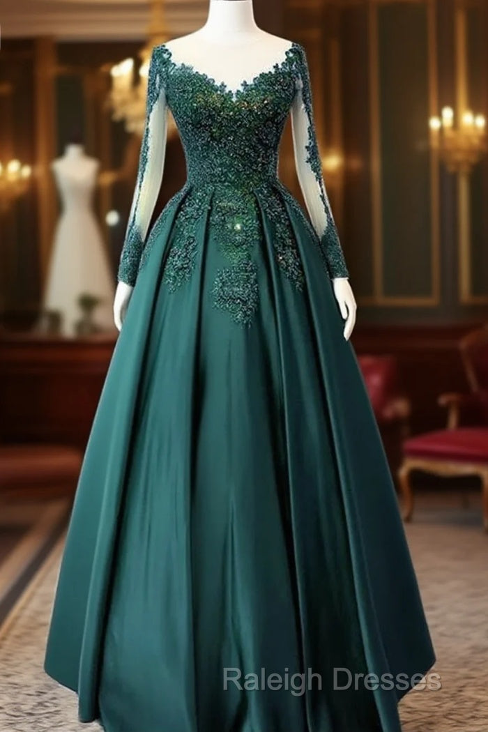 Emerald Green Long Sleeve Quinceanera Dresses Ball Gown Plus Size 15 Junior Prom Dress Main image