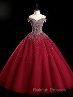 Emerald Green Sequin Prom Dress Beaded Quinceanera Dress Sweet 16 Dress