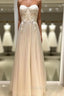Empire Sleeveless Sweetheart Floor-Length With Applique Tulle Dresses