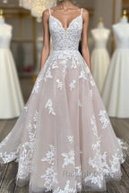 Engagement Wedding Dress In Color Prom Wedding Dress Court Train A-Line Spaghetti Strap Sweetheart Lace With Buttons Appliques