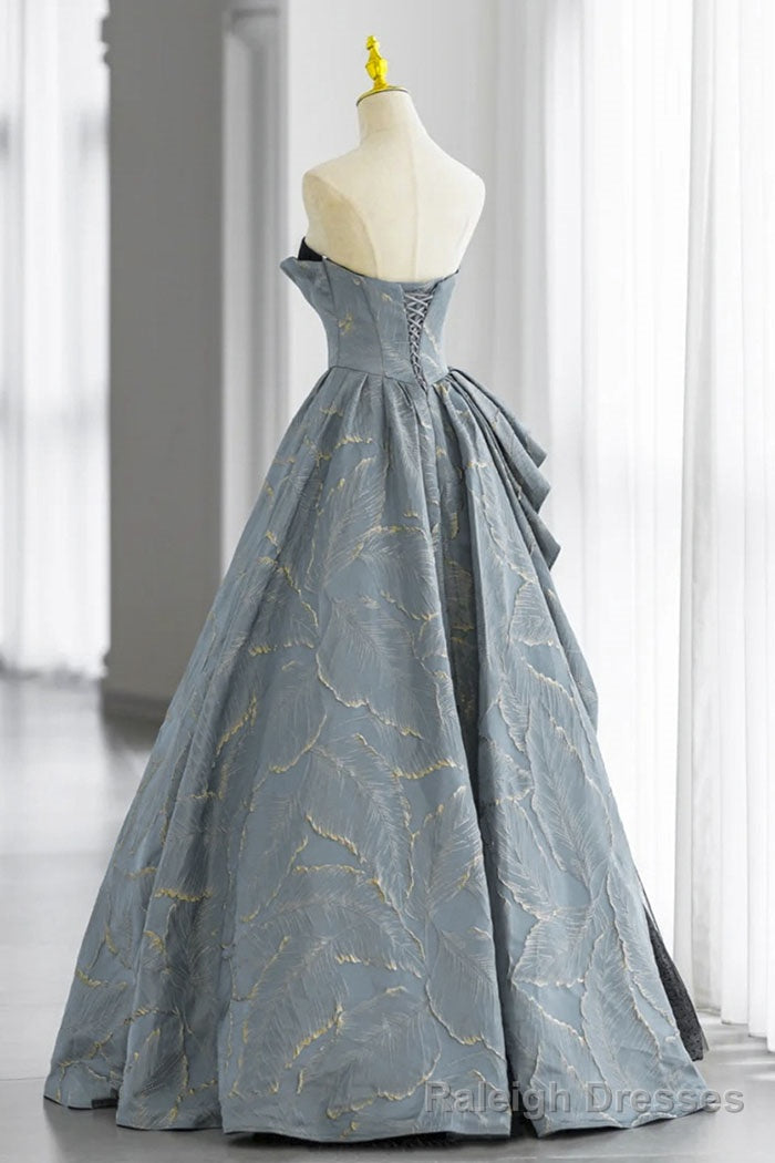 Unique Strapless Floor Length New Arrival Prom Gown, Puffy Evening Dress Secondary image