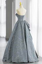 Unique Strapless Floor Length New Arrival Prom Gown, Puffy Evening Dress